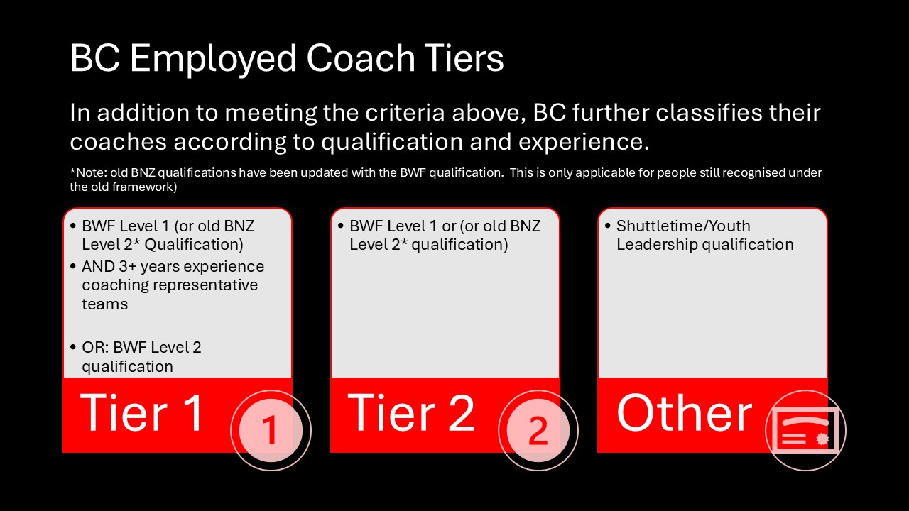 graphic to show the 3 tiers of coaches working for BC